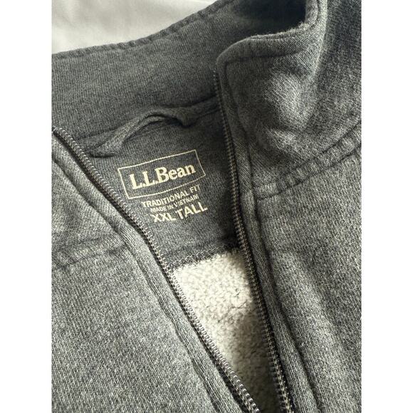 L.L. Bean Men’s 1/4 Zip Sweatshirt Heather Gray Pullover Size XXL Tall - Picture 4 of 8